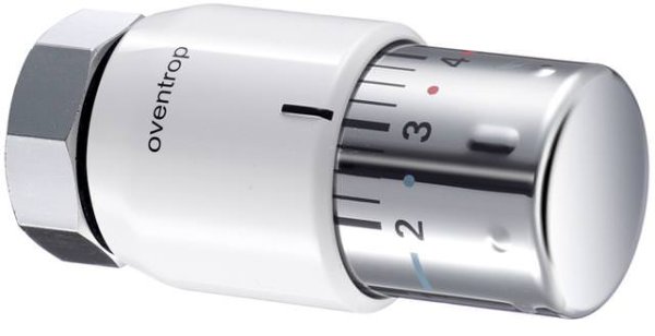 Oventrop Thermostat Uni SH 7-28 GradC, mit Nullstellung, weiß/verchromt