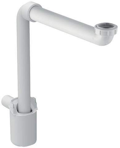 Geberit Tauchrohrsiphon G 1 1/4, 32 mm, Raumsparmodell, für Waschbecken, Abgang horizontal, weiß