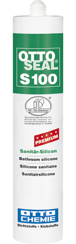 Ottoseal Premium Sanitär Silikon S100, a` 300 ml